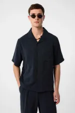 Antioch Siyah Modal Kumaş Erkek Gömlek