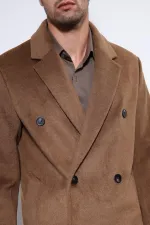 Antioch Coffee Wool Blend Double-Breasted Men's Coat