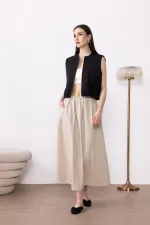 Antioch Bej Pilili Kadın Midi Etek