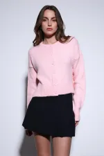 Antioch Pudra Yırtmaçlı Örgü Triko Kadın Kazak