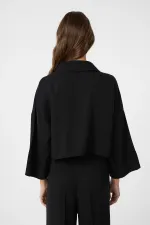 Antioch Siyah Crop Kadın Gömlek