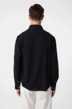 Chemise texturée Antioch noire coupe décontractée pour homme