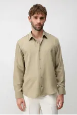 Antioch Khaki Technical Regular Fit Men's Shirt