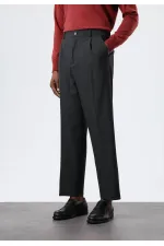 Antioch Antrasit Relax Fit Çizgili Erkek Pantolon