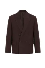 Veste blazer homme Antioch Coffee Relax Fit en lin mélangé
