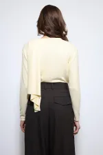 Antioch Sarı Drapeli Şal Detaylı Top