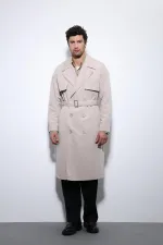 Trench-coat croisé Antioch Stone avec ceinture