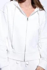 Antioch Ekru Kapüşonlu Kadın Sweatshirt