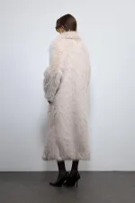 Antioch Stone Faux Fur Long Coat