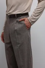 Antioch Kahve Relax Fit Ekoseli Erkek Pantolon