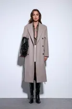 Antioch Taş Kemerli Kruvaze Kadın Kaban