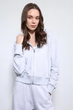 Antioch Gri Melanj Kapüşonlu Eşofman Takım