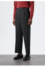 Antioch Antrasit Relax Fit Çizgili Erkek Pantolon