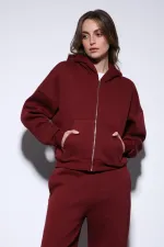 Antioch Burgundy Hooded Sweatshirt Women's Tracksuit Set