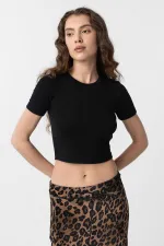 T-shirt court noir Antioch pour femmes
