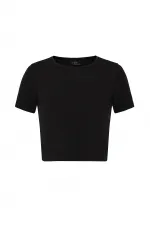 T-shirt court noir Antioch pour femmes