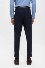 Antioch Lacivert Kemerli Double Paça Pantolon