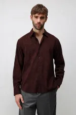 Chemise texturée pour homme Antioch Coffee Modal Blend