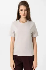 Antioch Taş Kadın Bisiklet Yaka Basic T-Shirt