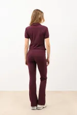 Leggings évasés taille haute bordeaux Antioch pour femmes