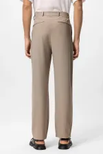 Pantalon ample taille haute beige foncé Antioch pour homme