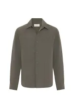 Antioch Khaki Relax Fit Modal Fabric Men's Shirt