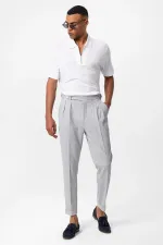 Antioch Beyaz Polo Yaka Fermuarlı Erkek T-Shirt