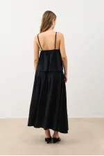 Jupe drapée noire Antioch pour femme