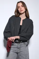 Veste courte Antioch anthracite pour femme avec taille élastique