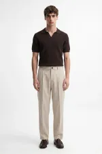 Antioch Kahve Dokulu Polo Yaka Erkek T-Shirt