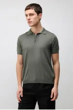 T-shirt en maille pour homme Antioch Khaki Comfort Slim à col polo