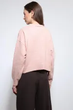 Gilet Antioch rose poudré en laine mélangée