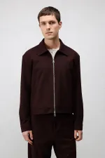 Antioch Burgundy Relaxed Fit Zip-Up Men's Jacket