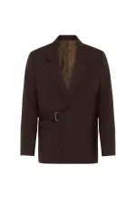 Antioch Kahve Kuşaklı Relax Fit Erkek Blazer Ceket