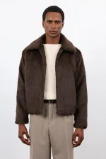 Antioch Kahve Yumuşak Dokulu Erkek Mont