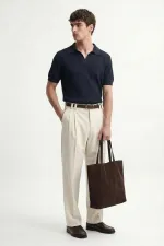 Antioch Lacivert Dokulu Polo Yaka Erkek T-Shirt