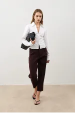 Antioch Bordo Pensli Kadın Pantolon