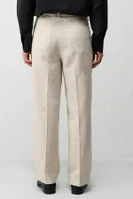 Antioch Taş Keten Karışımlı Erkek Baggy Pantolon
