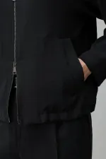 Antioch Black Lyocell Blend Summer Men's Jacket