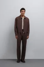 Antioch Coffee Relax Fit Pleated Men's Trousers