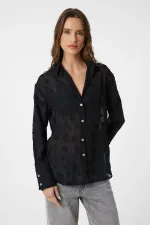 Antioch Black Patterned Transparent Shirt