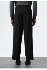 Antioch Siyah Relax Fit Çizgili Erkek Pantolon