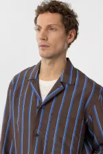 Antioch Coffee Relax Fit Striped Men's Shirt