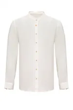 Antioch White Mandarin Collar Men's Shirt