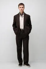 Antioch Dark Brown Relax Fit Linen Blend Men's Blazer Jacket