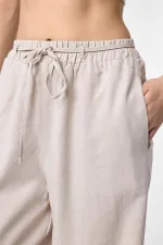 Antioch Bej Keten Karışımlı Kadın Pantolon