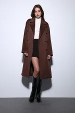 Antioch Coffee Double-Breasted Women's Coat