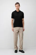 T-shirt en maille pour homme Antioch Black Comfort Slim à col polo