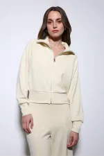 Antioch Sarı Fermuarlı Kadın Eşofman Takım