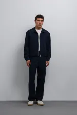Antioch Açık Lacivert Relax Fit Baggy Pilili Erkek Pantolon